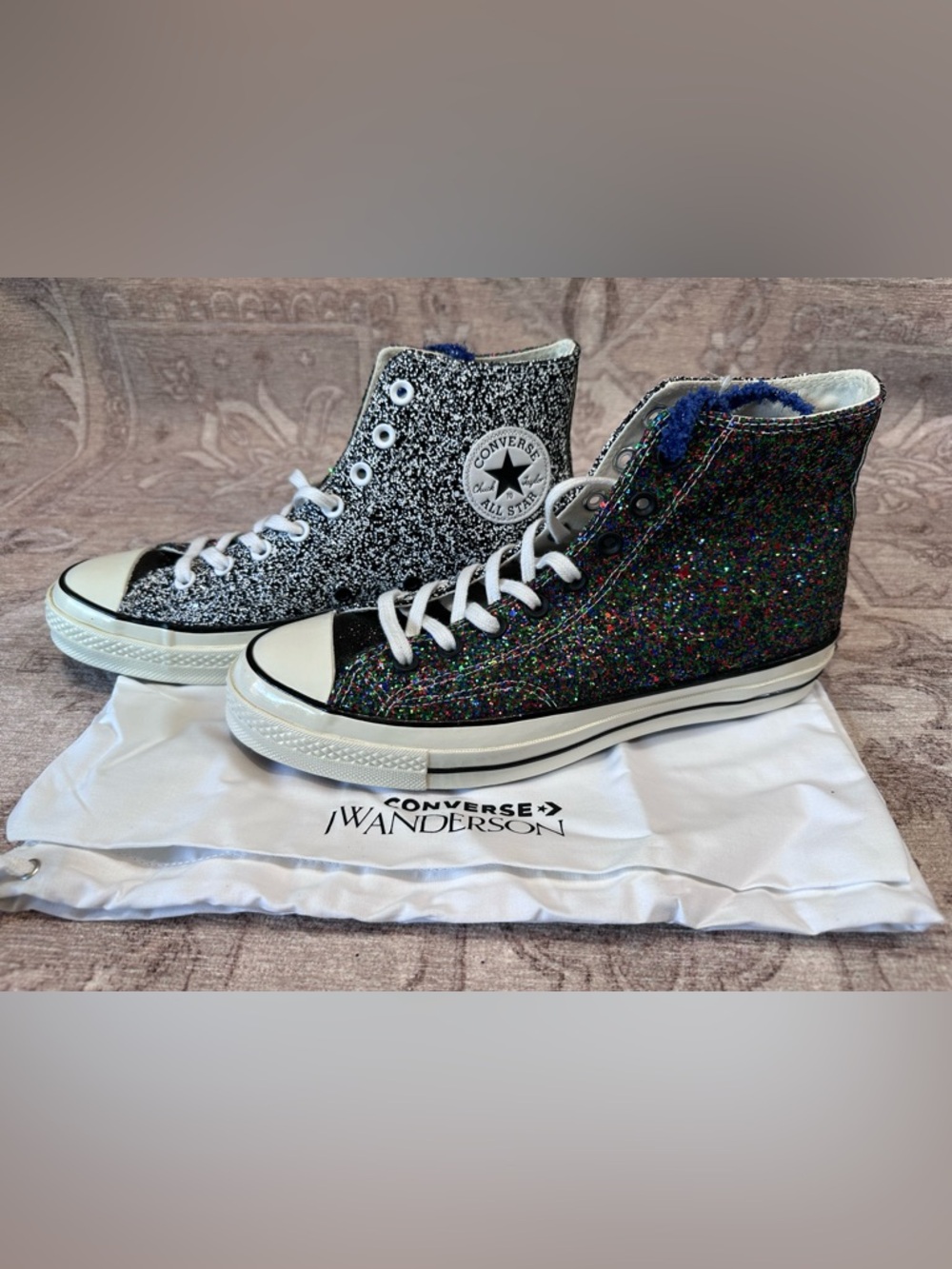 Converse JW Anderson Women's High Top Glitter Sneakers - W/11 M/9 - Picture 4 of 6